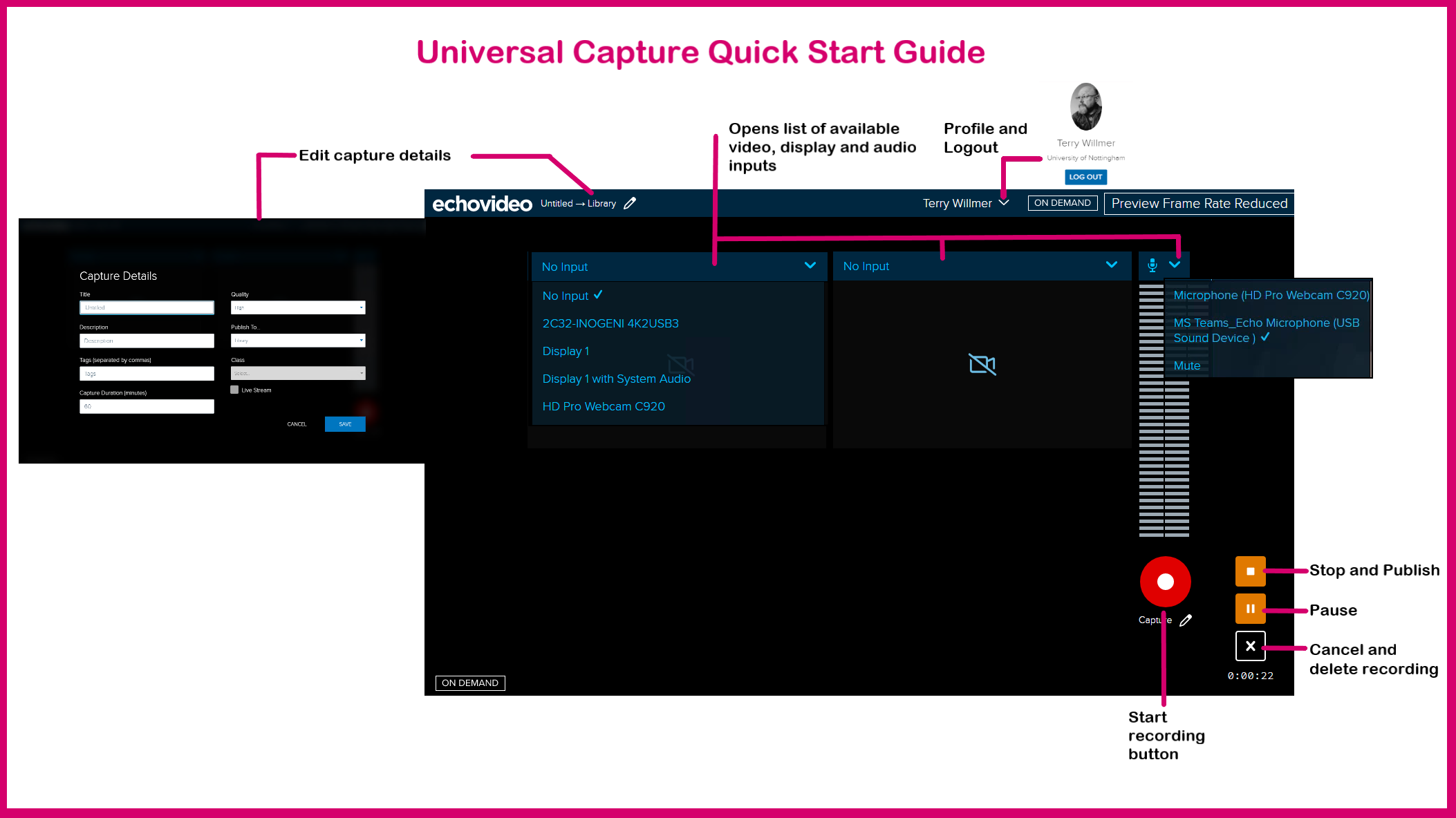 Engage Help - Recording in class