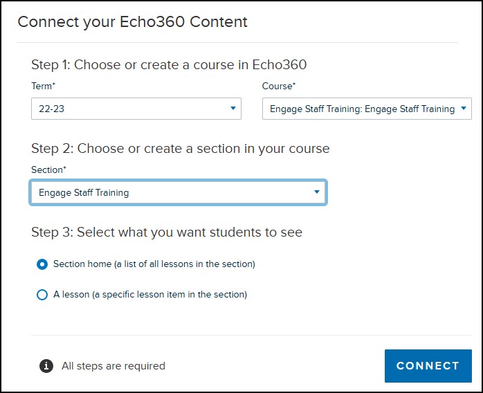 Adding the Engage (Echo360) cloud link in Moodle