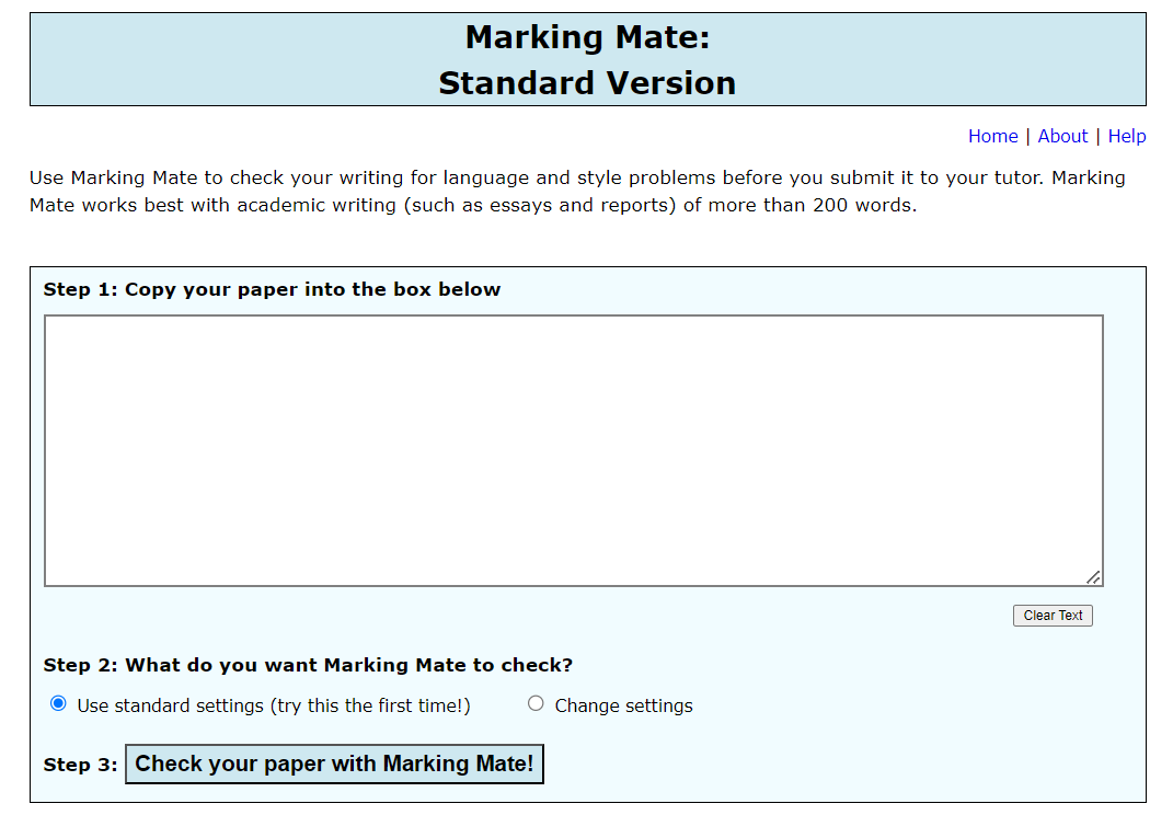 Marking Mate Website screenshot