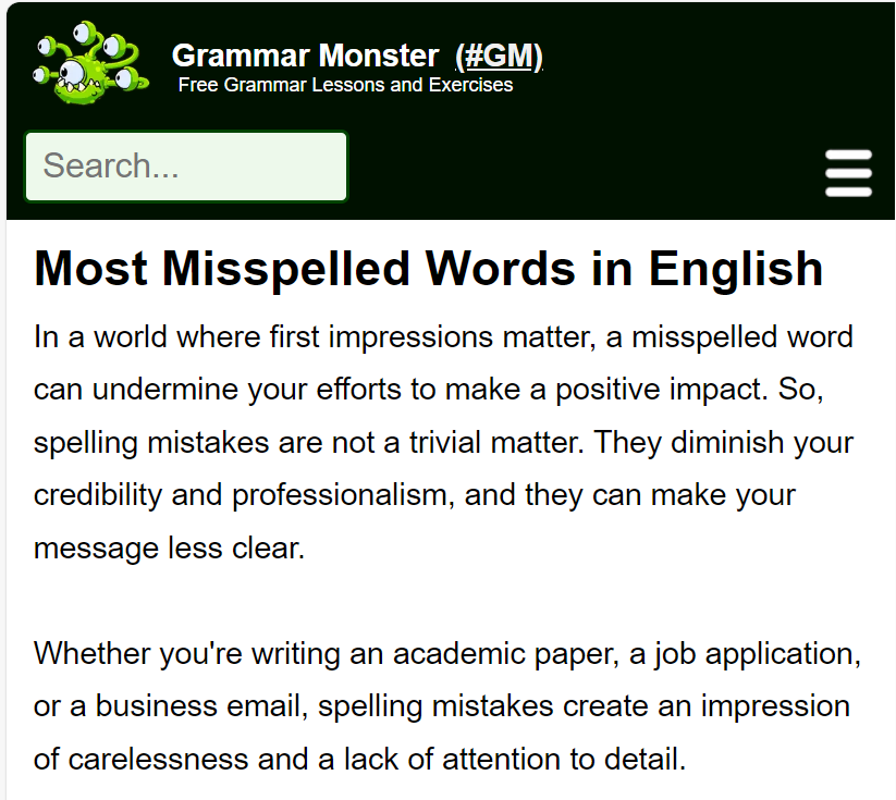 Grammar spelling and punctuation
